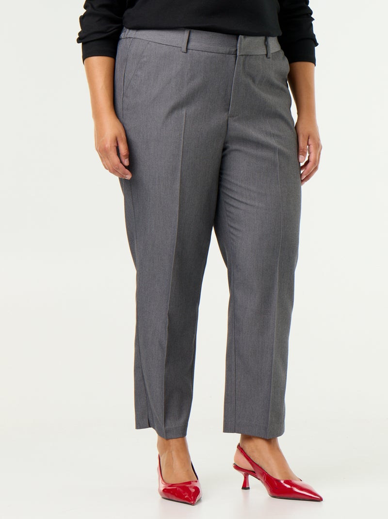 Einfarbige Cigarette-Hose Gris - Kiabi