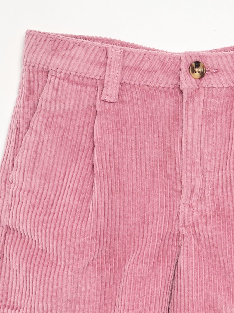 Einfarbige Cord-Shorts Rosa - Kiabi