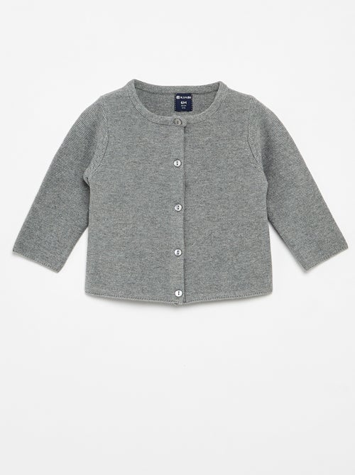 Einfarbige Feinstrick-Strickjacke - Kiabi