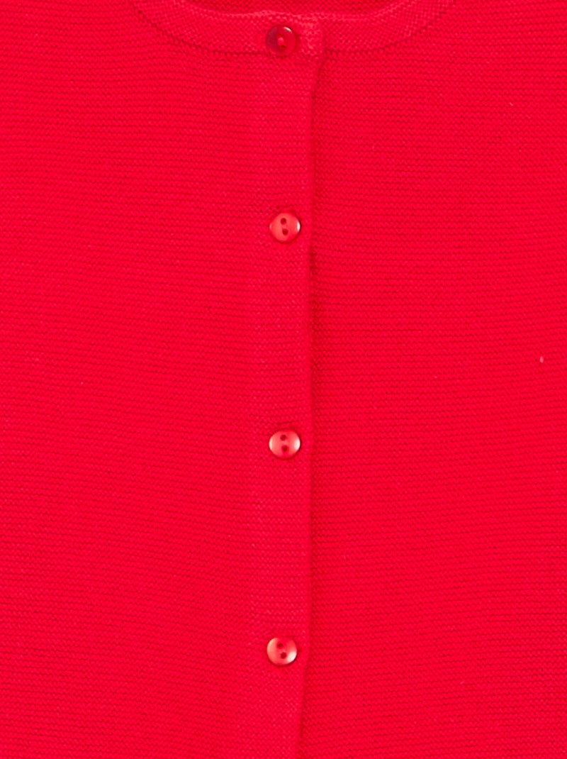 Einfarbige Feinstrick-Strickjacke Rouge - Kiabi