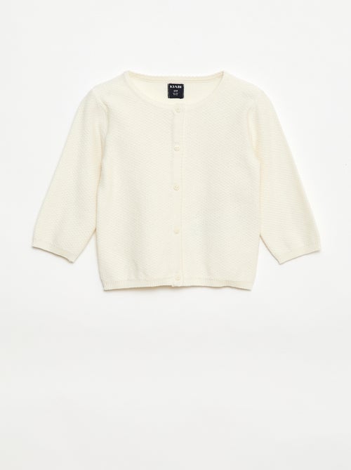 Einfarbige Feinstrick-Strickjacke - Kiabi