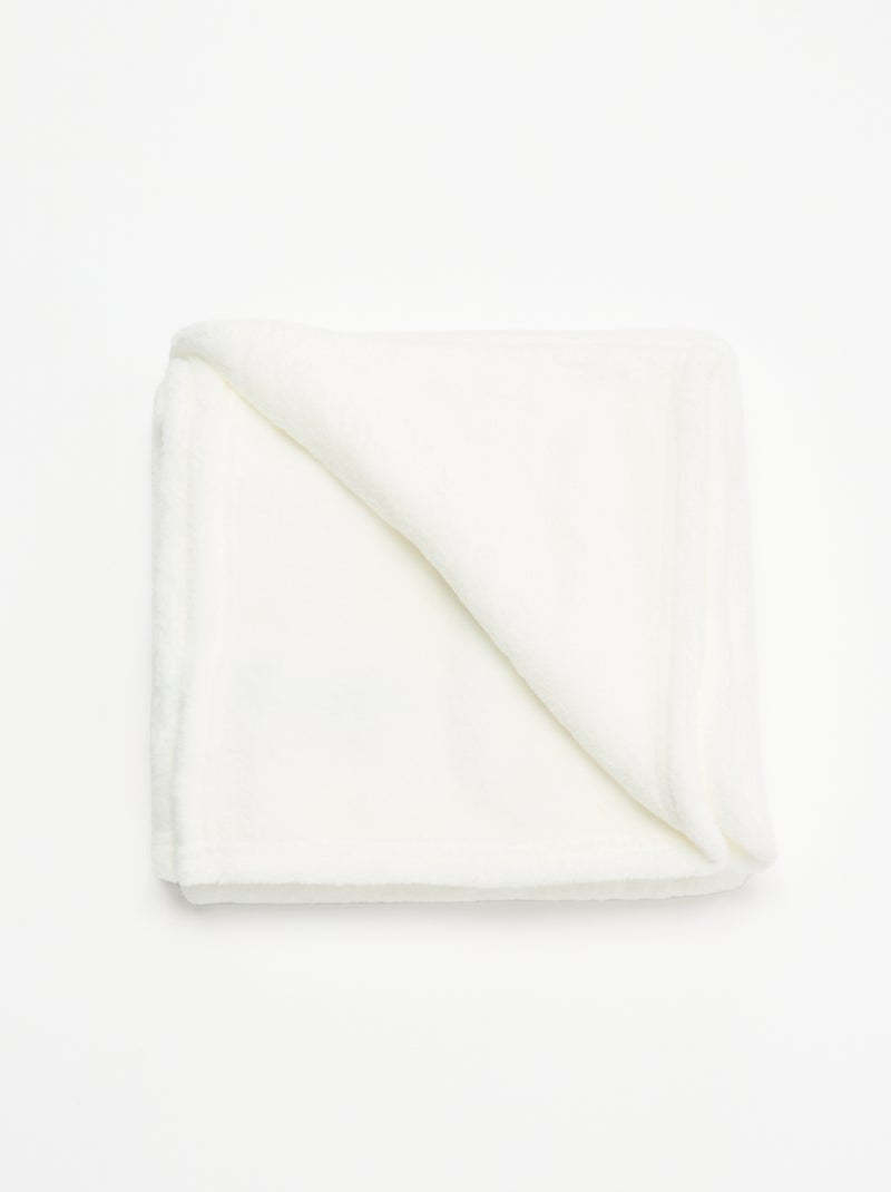 Einfarbige Fleecedecke Blanc - Kiabi