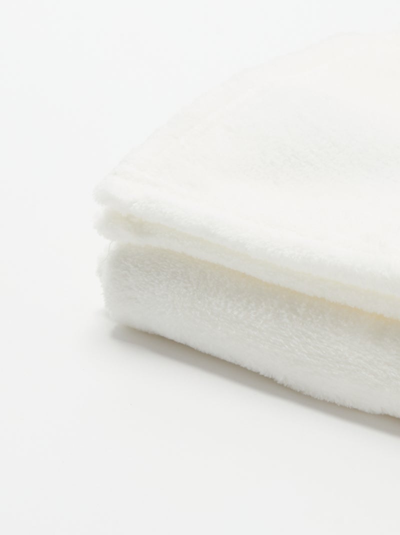 Einfarbige Fleecedecke Blanc - Kiabi