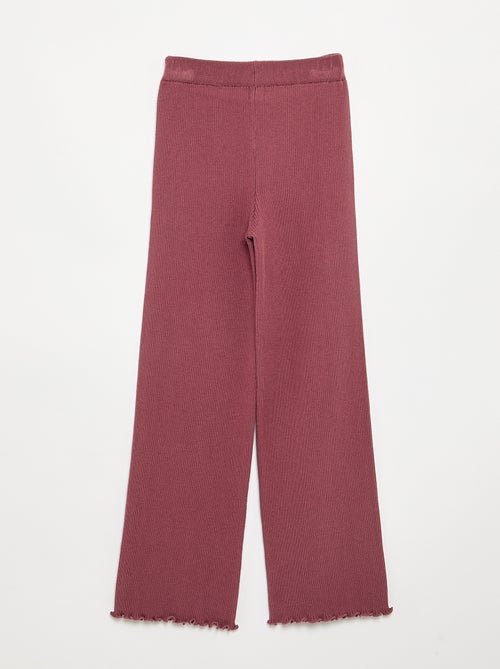 Einfarbige gerade Strickhose - Kiabi