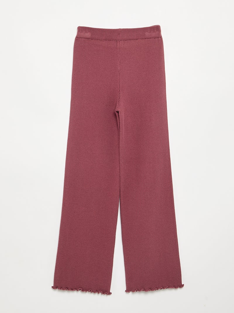 Einfarbige gerade Strickhose Rosa - Kiabi