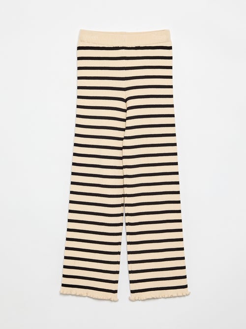 Einfarbige gerade Strickhose - Kiabi