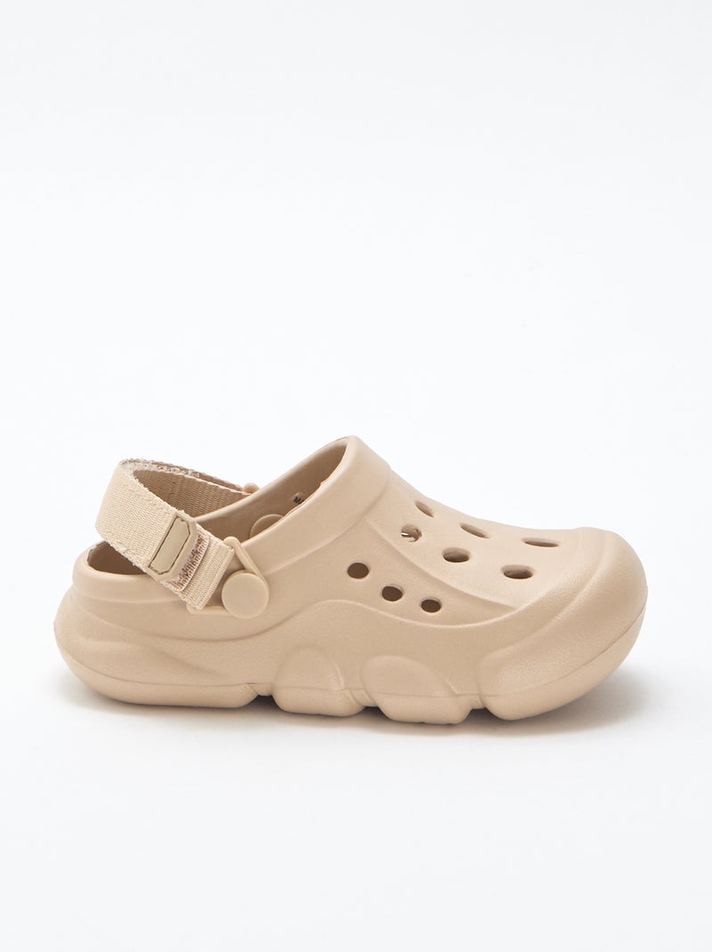 Einfarbige, geschlossene Strand-Mules Beige - Kiabi