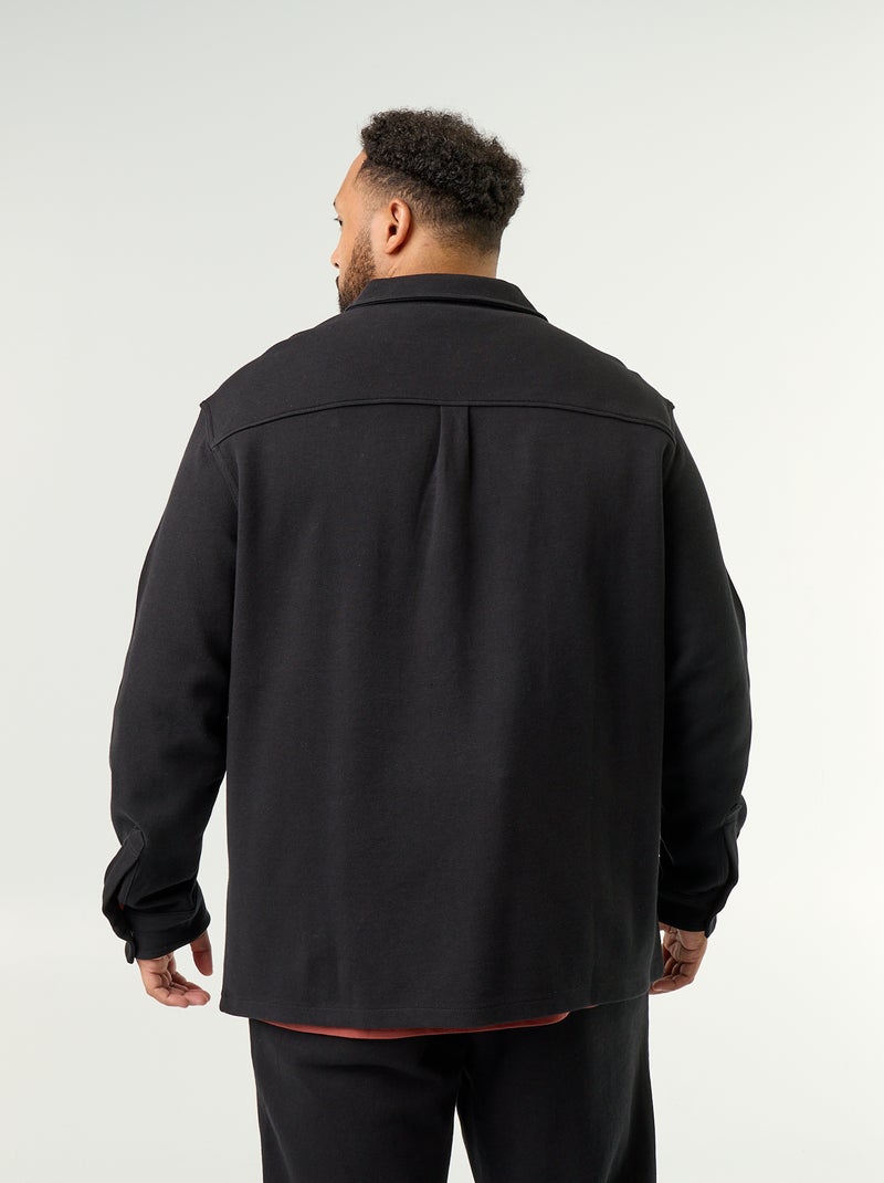 Einfarbige Hemdjacke aus Piqué-Stoff Noir - Kiabi