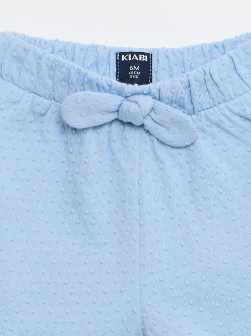 Einfarbige Jacquard-Strick-Shorts mit Zierschleife - Kiabi