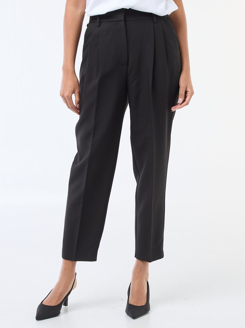 Einfarbige Karottenhose Schwarz - Kiabi
