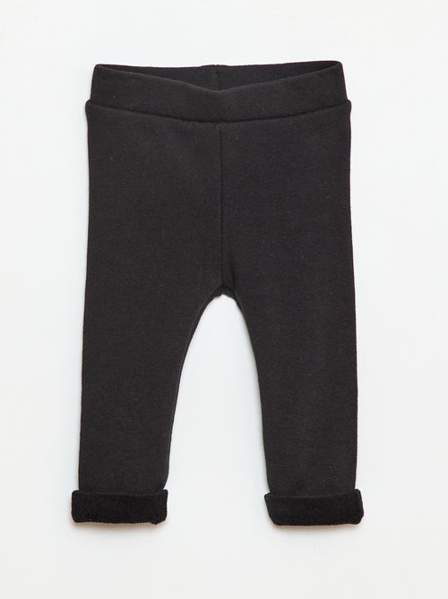 Einfarbige Leggings aus angerautem Baumwollstrick - Kiabi Einfarbige Leggings aus angerautem Baumwollstrick - Kiabi