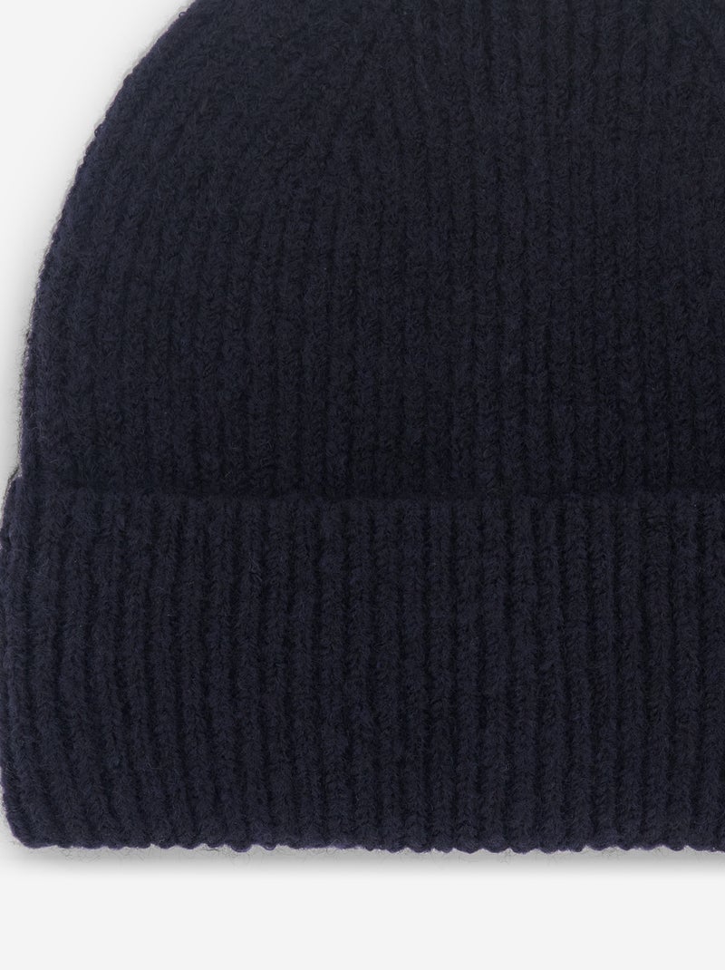 Einfarbige Rippstrickmütze Bleu - Kiabi