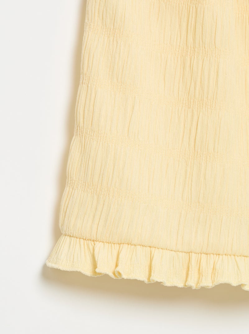 Einfarbige Shorts aus Waffelstrick Jaune - Kiabi