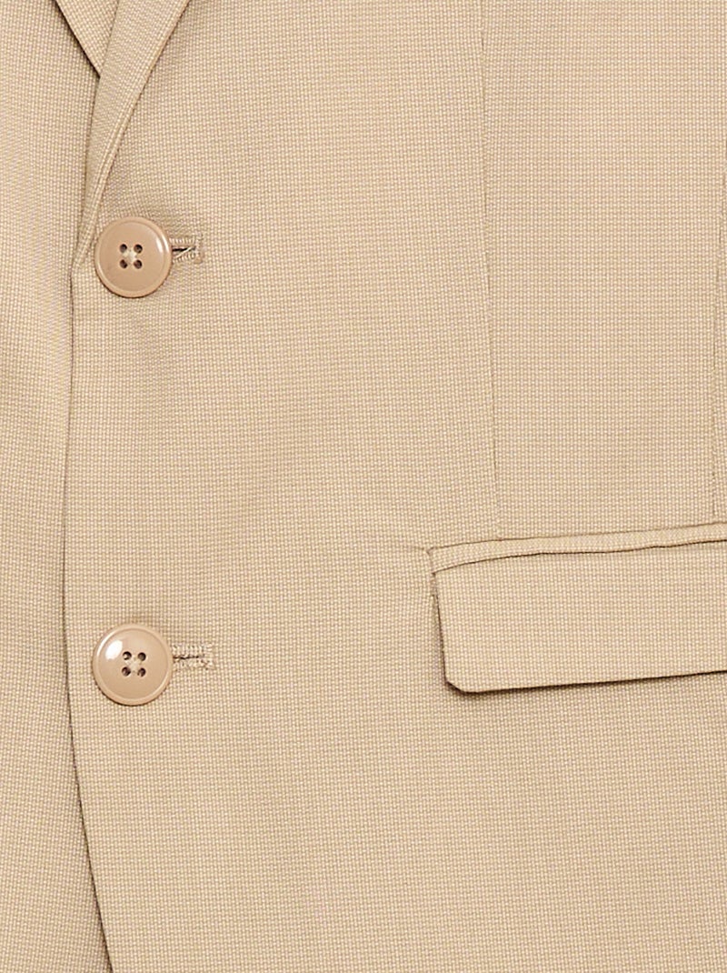 Einfarbige Slim Fit Anzugjacke Beige - Kiabi