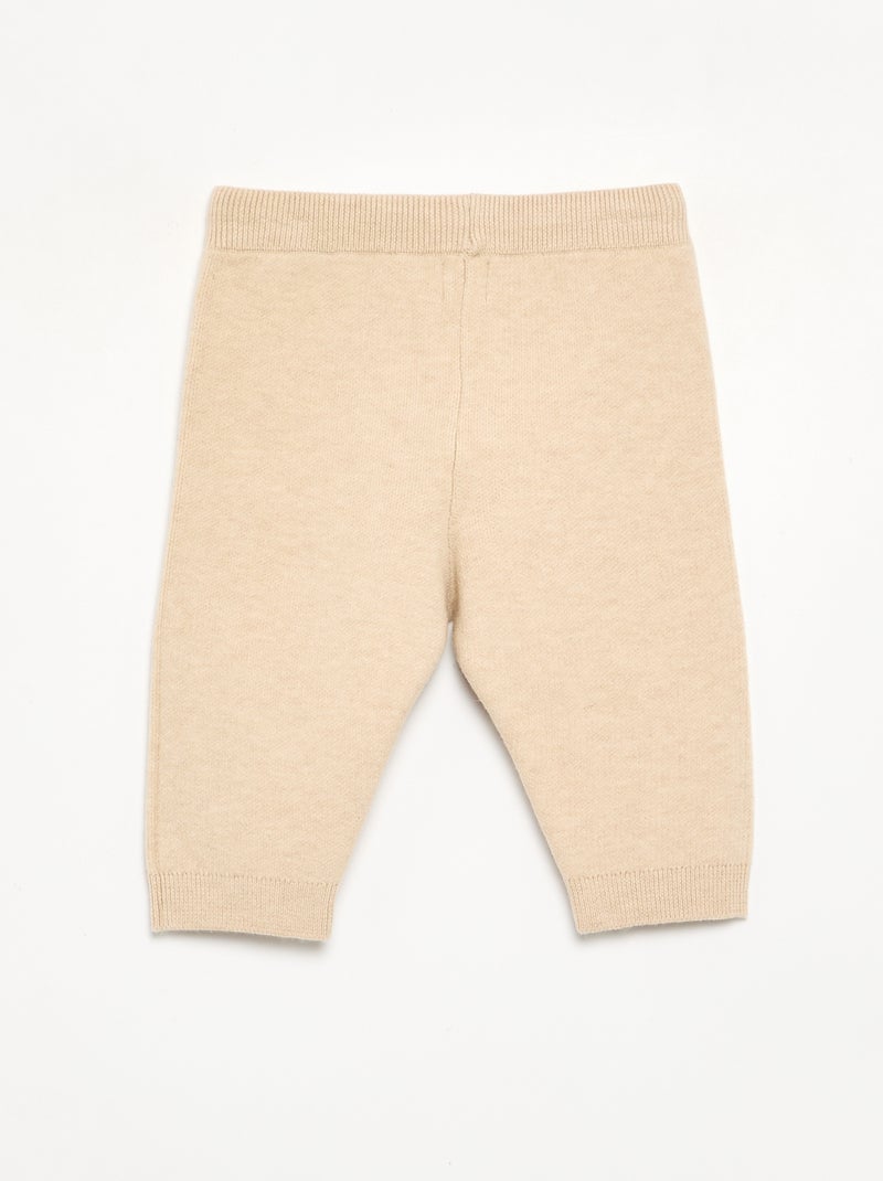 Einfarbige Strickhose Beige - Kiabi