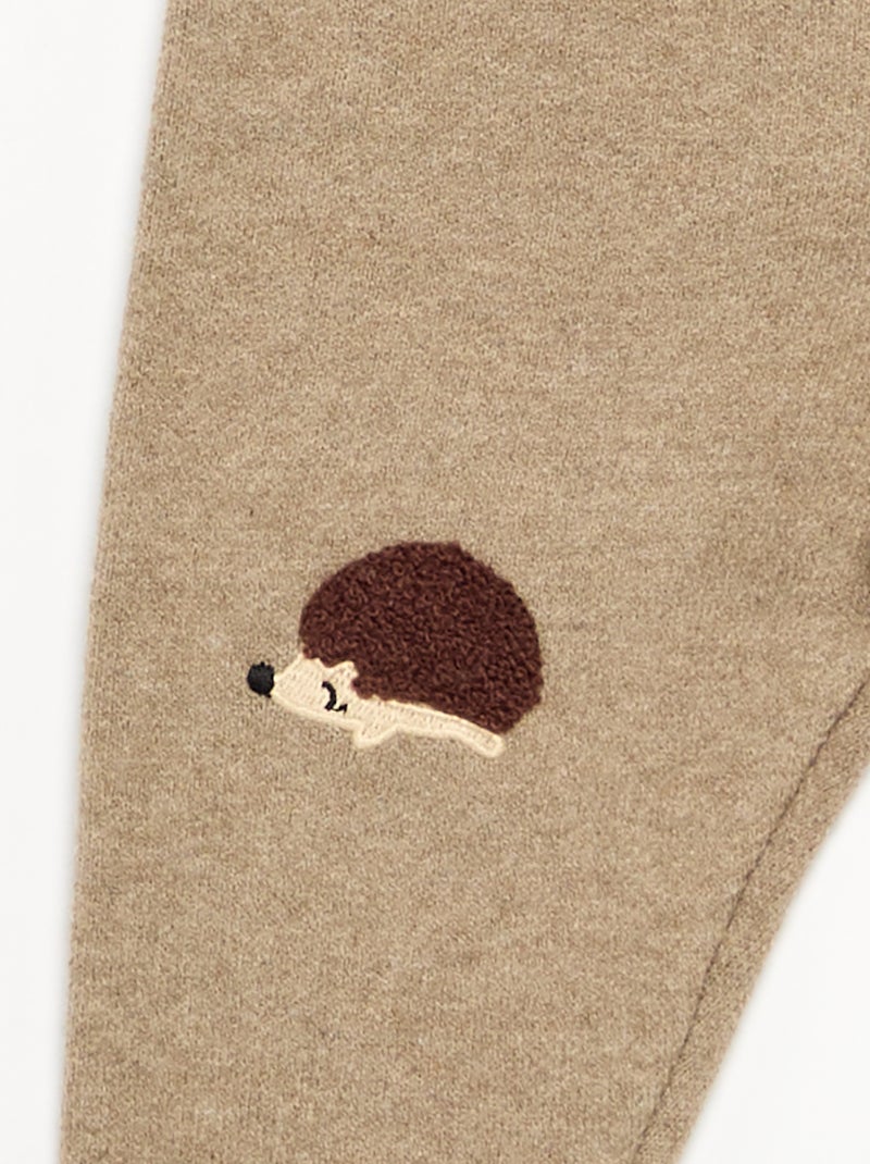 Einfarbige Strickhose Beige - Kiabi
