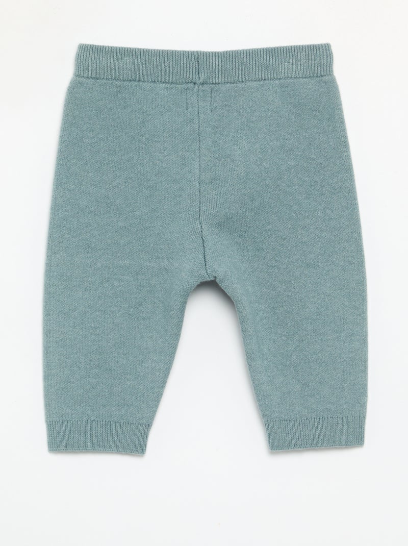 Einfarbige Strickhose Bleu - Kiabi