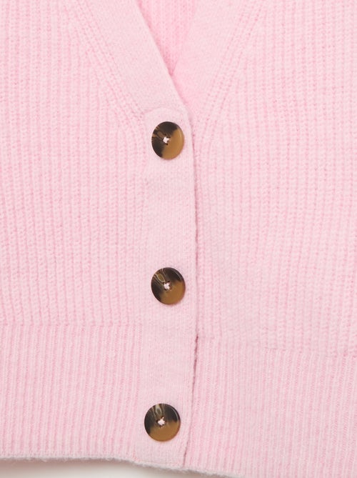 Einfarbige Strickjacke aus Grobstrick, einfach anzuziehen - Kiabi