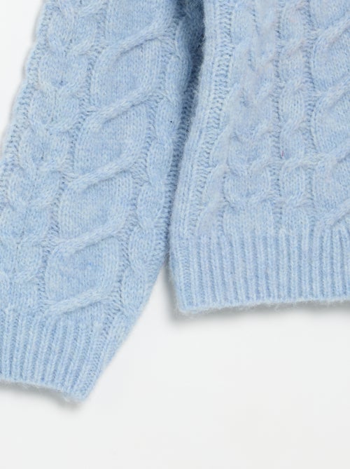 Einfarbige Strickjacke aus Strukturstrick - Kiabi