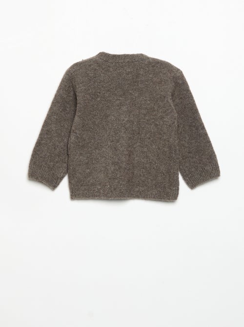Einfarbige Strickjacke mit V-Ausschnitt - Kiabi Einfarbige Strickjacke mit V-Ausschnitt - Kiabi