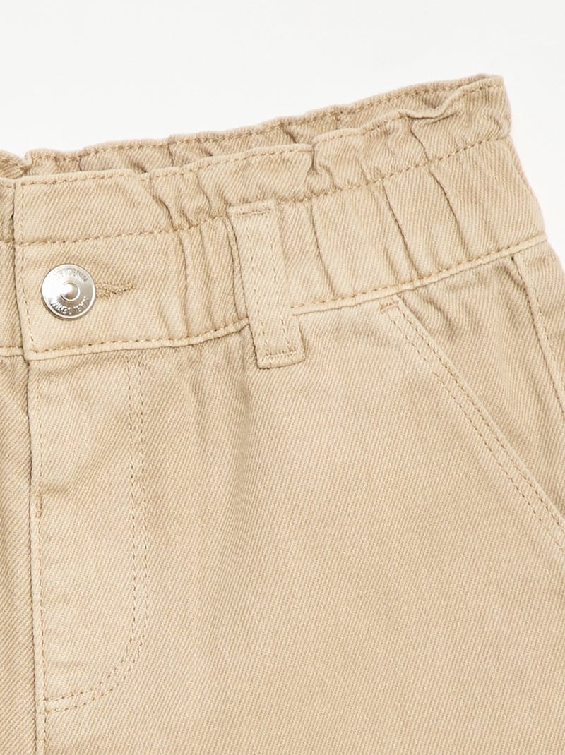 Einfarbige Twill-Shorts Beige - Kiabi