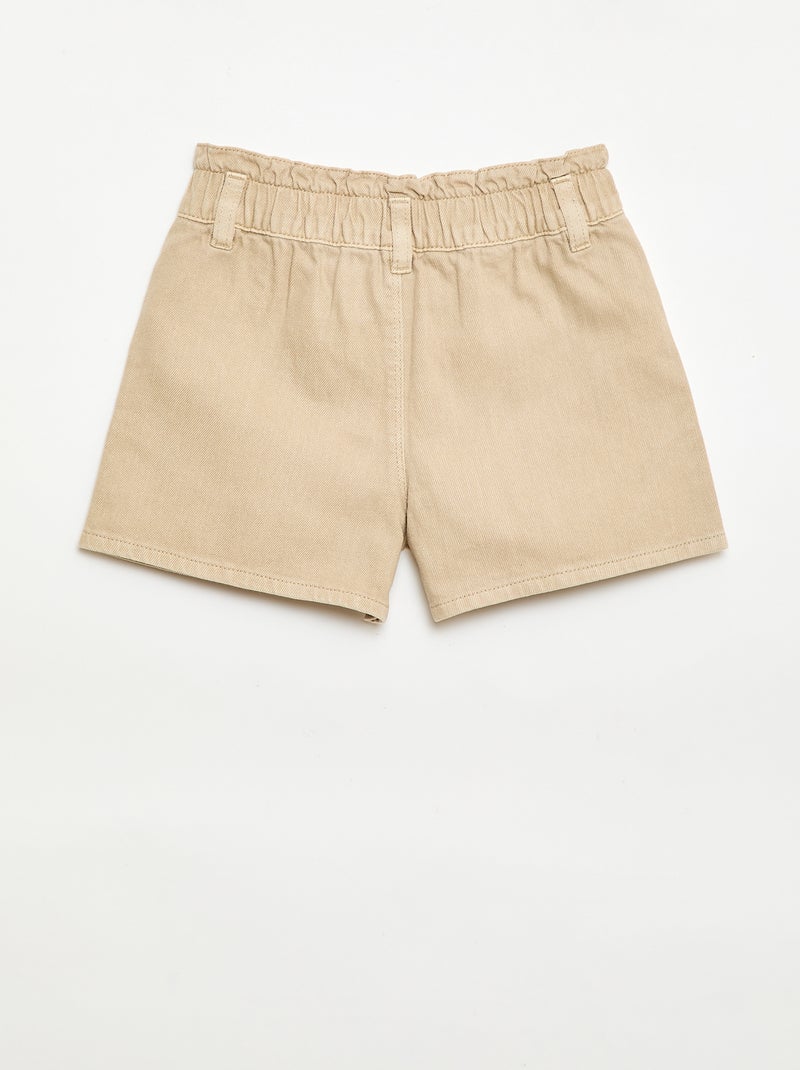 Einfarbige Twill-Shorts Beige - Kiabi