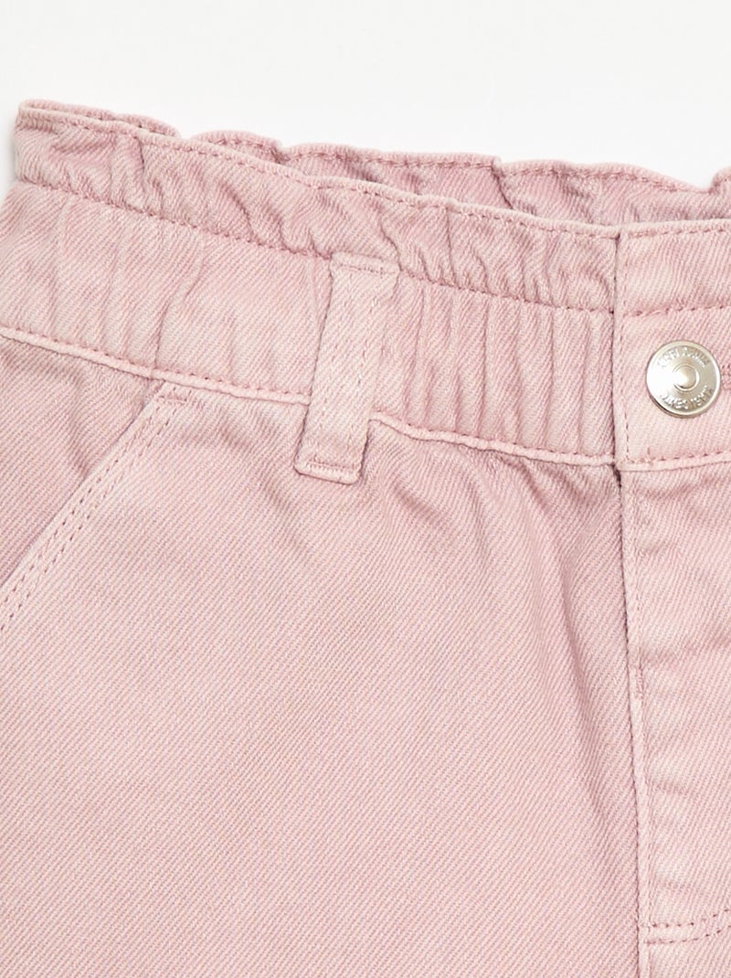 Einfarbige Twill-Shorts Rosa - Kiabi