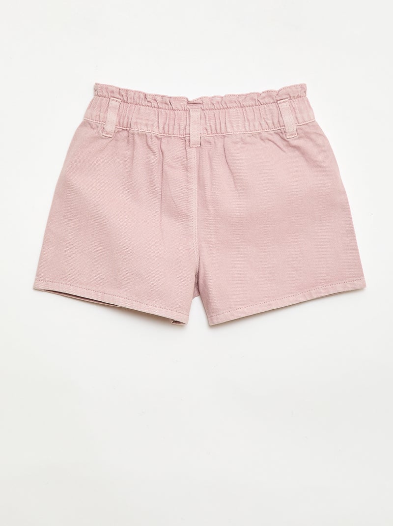 Einfarbige Twill-Shorts Rosa - Kiabi