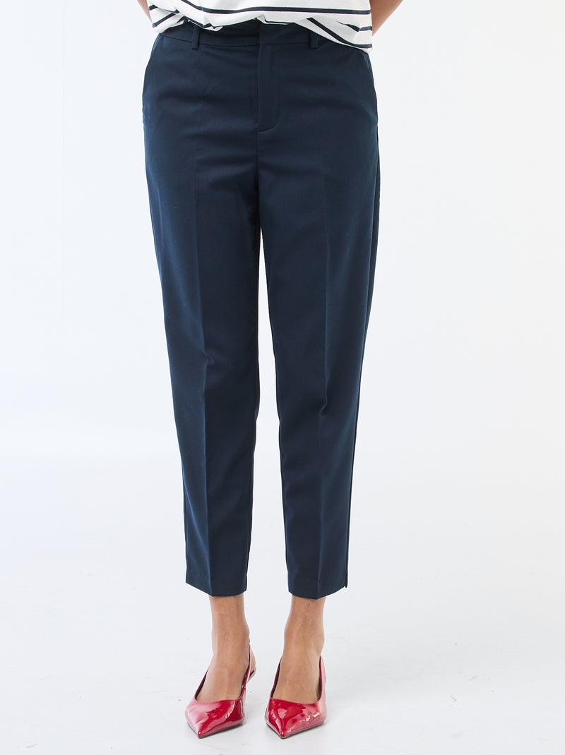 Einfarbige Zigarettenhose mit 2 Taschen Blau - Kiabi