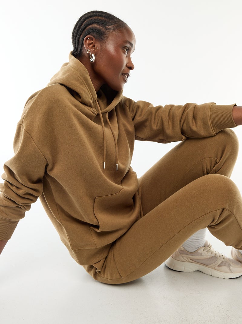 Einfarbiger Hoodie Braun - Kiabi