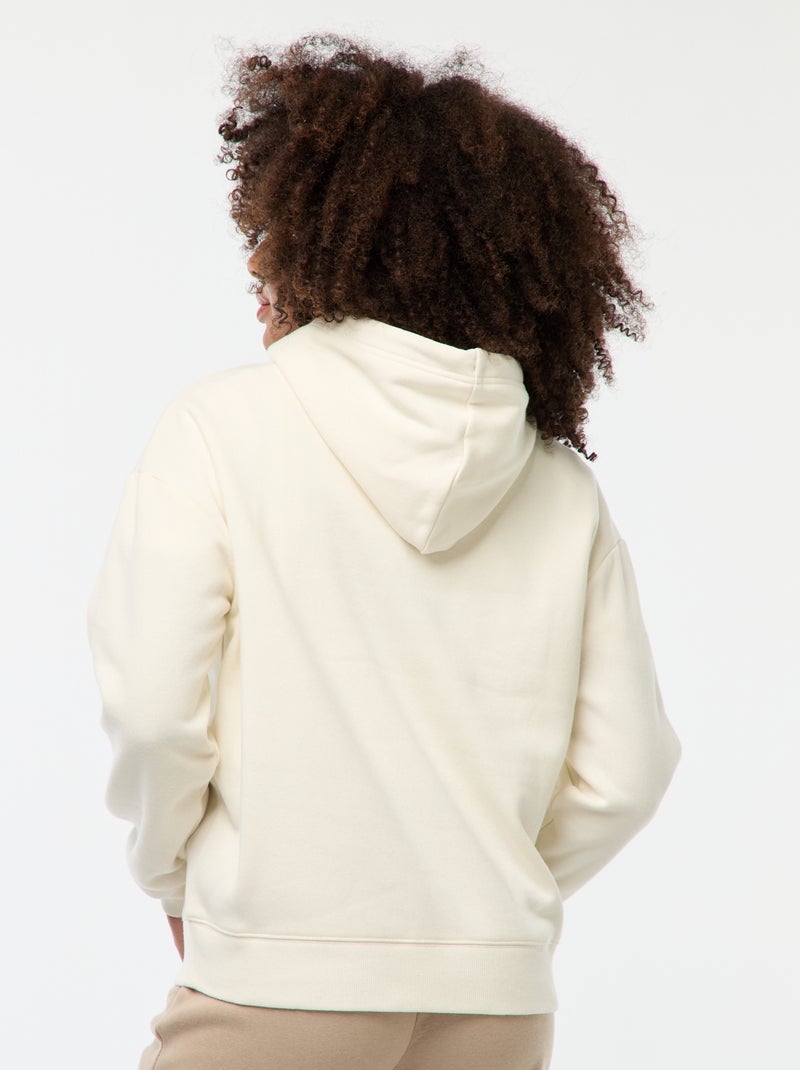 Einfarbiger Hoodie Weiß - Kiabi