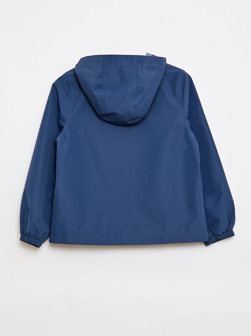 Einfarbiger Kapuzen-Windbreaker - Kollektion zum einfachen Anziehen Blau - Kiabi