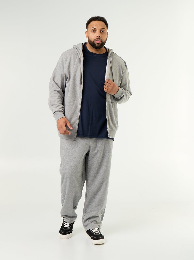 Einfarbiger Kapuzenpullover mit Reissverschluss Gris - Kiabi
