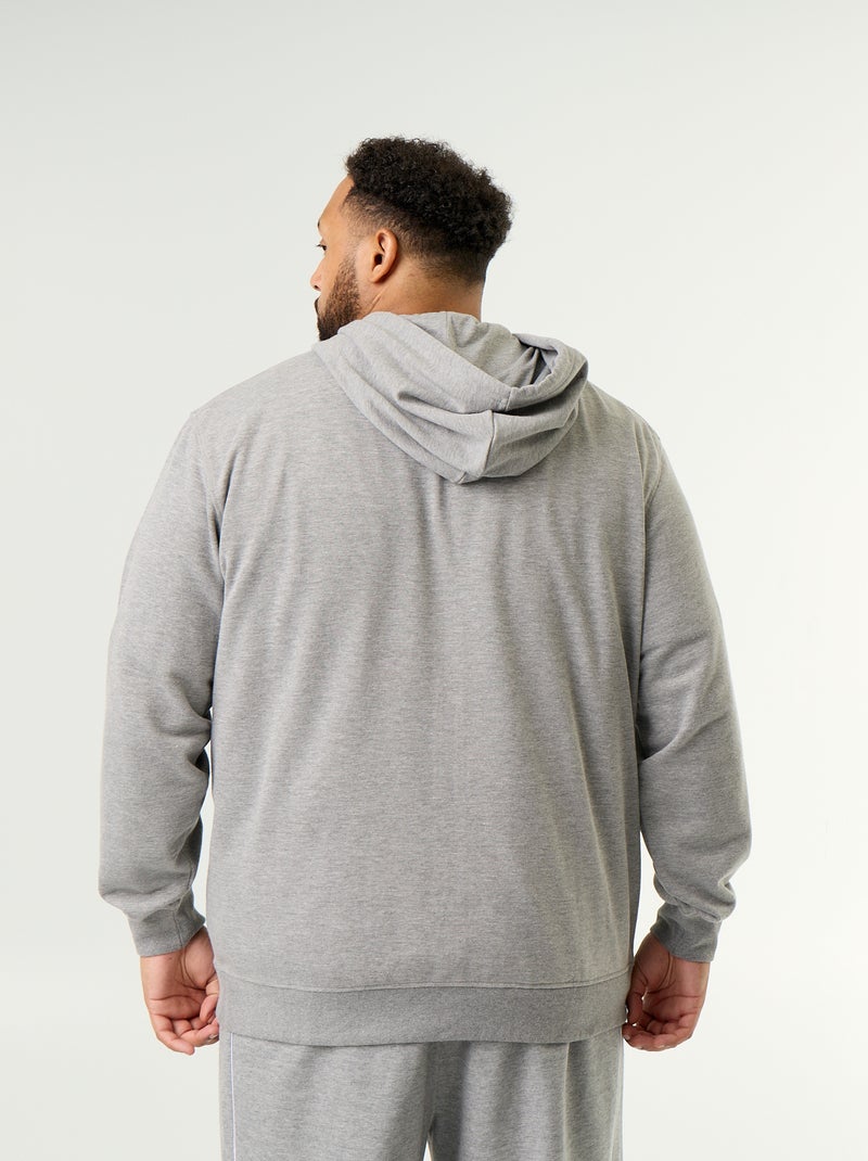 Einfarbiger Kapuzenpullover mit Reissverschluss Gris - Kiabi