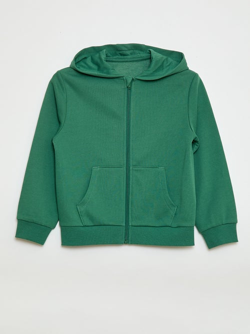 Einfarbiger Kapuzenpullover mit Reissverschluss - Kiabi Einfarbiger Kapuzenpullover mit Reissverschluss - Kiabi