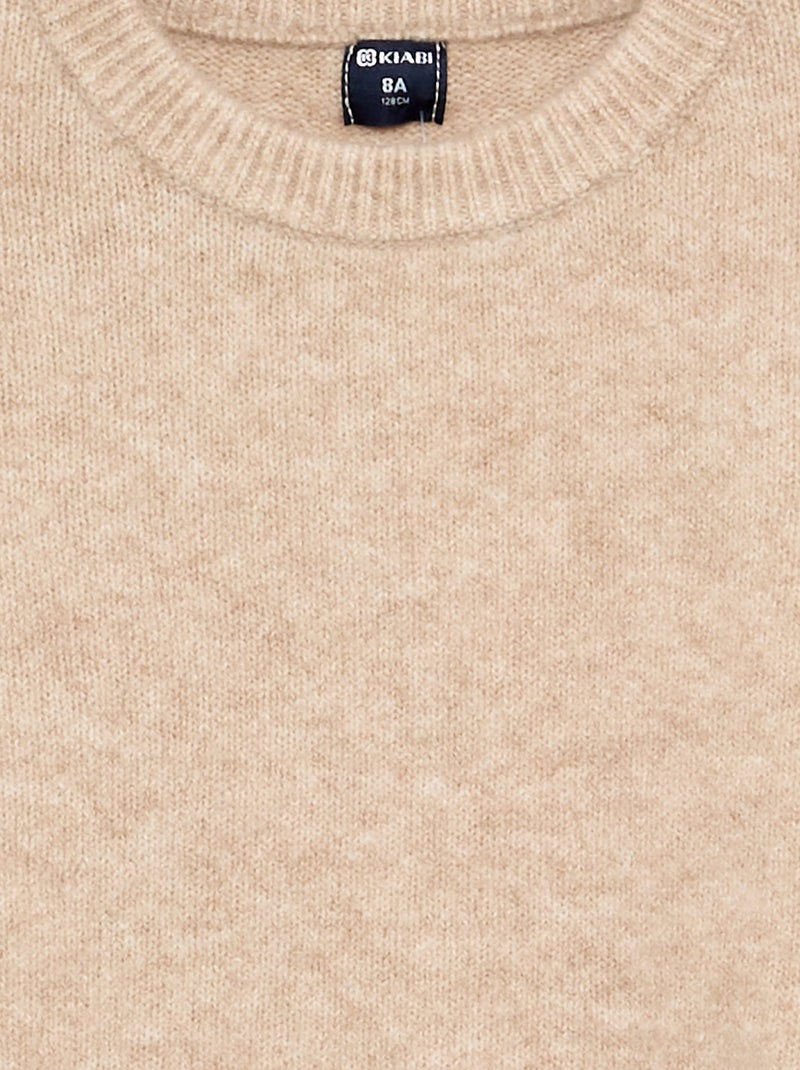 Einfarbiger Langarm-Pullover Beige - Kiabi