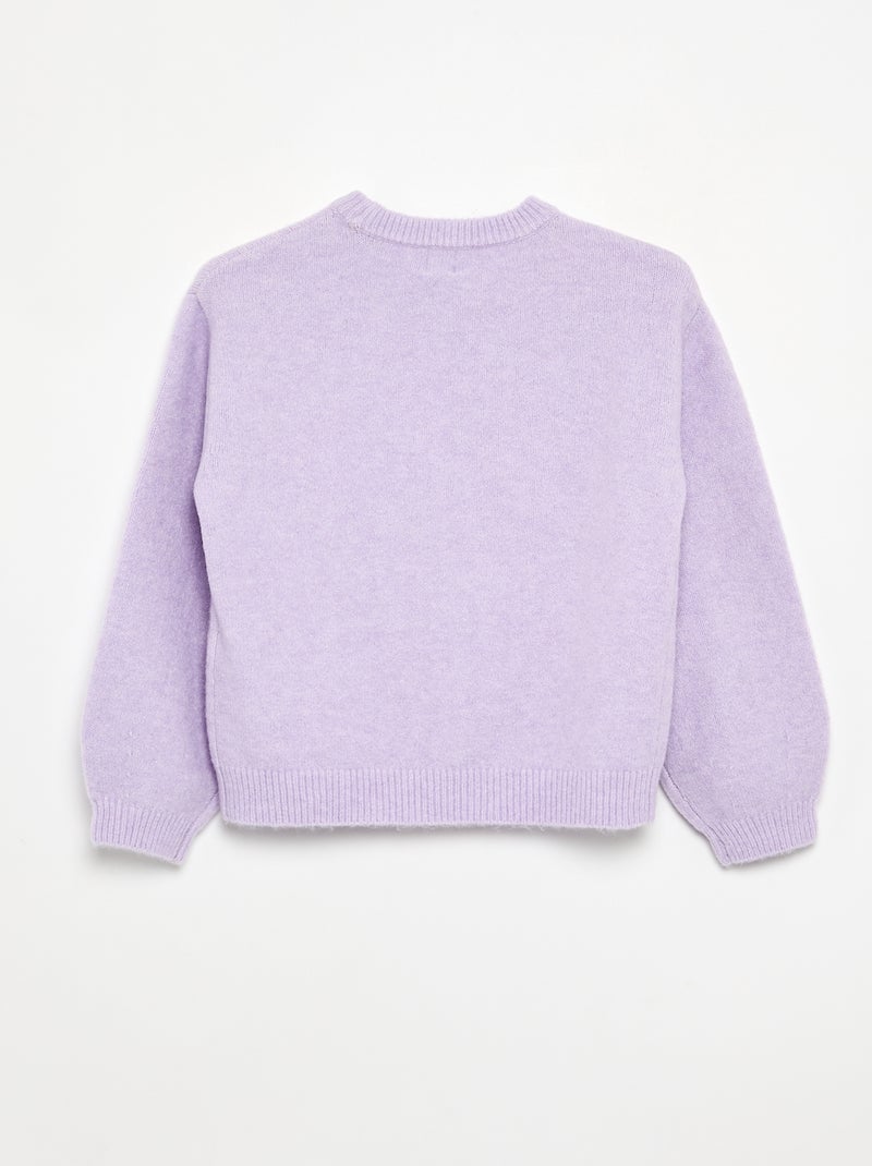 Einfarbiger Langarm-Pullover Lila - Kiabi