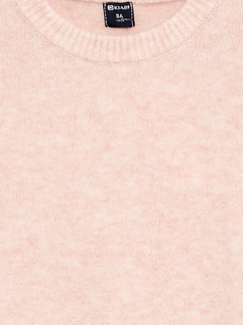 Einfarbiger Langarm-Pullover Rosa - Kiabi
