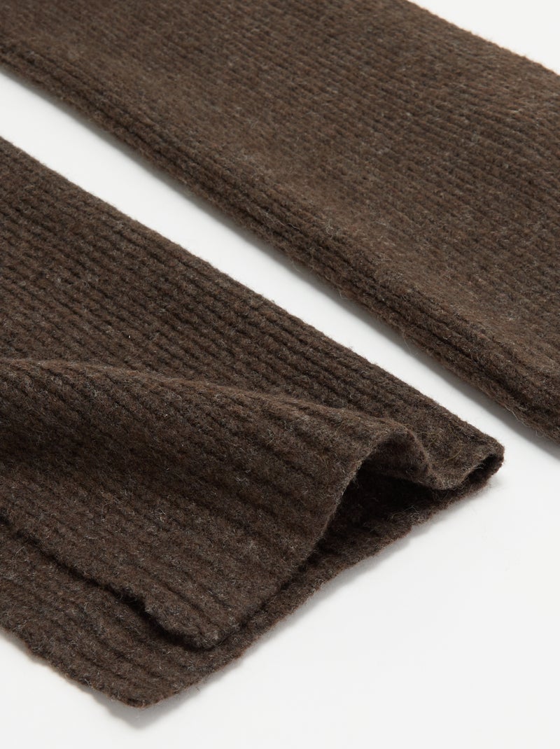 Einfarbiger Rippstrickschal Braun - Kiabi
