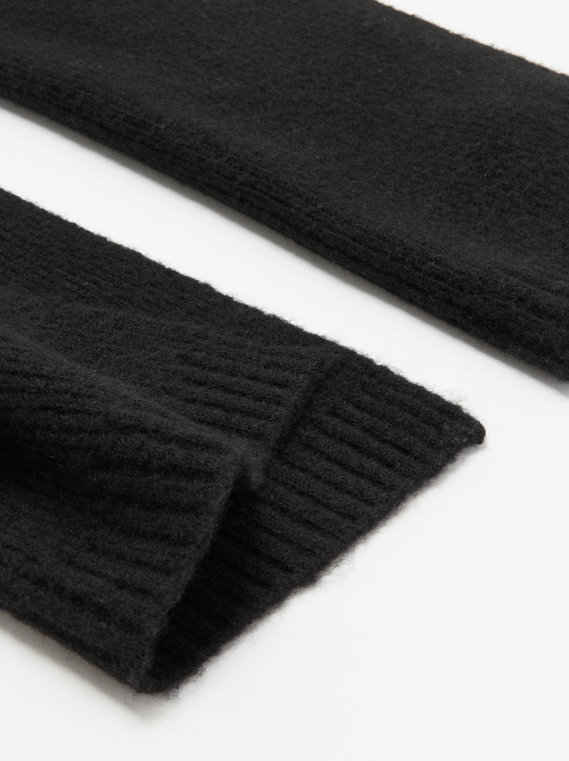 Einfarbiger Rippstrickschal Schwarz - Kiabi