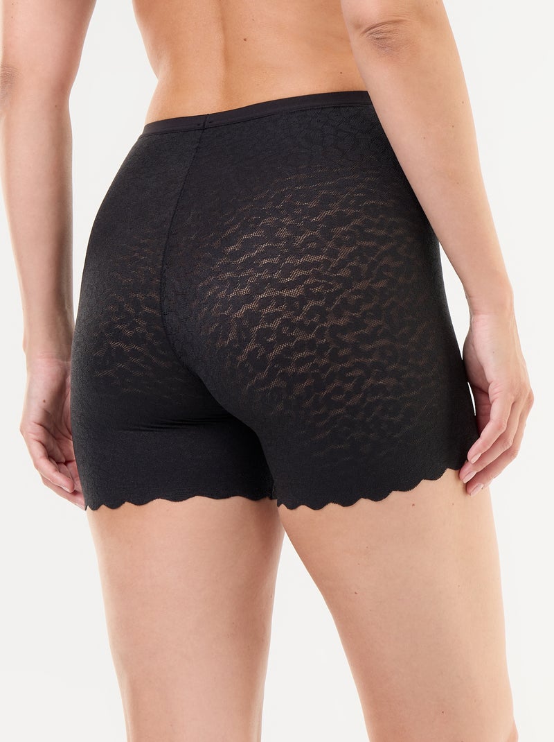Einfarbiger Spitzen-Shorty Schwarz - Kiabi