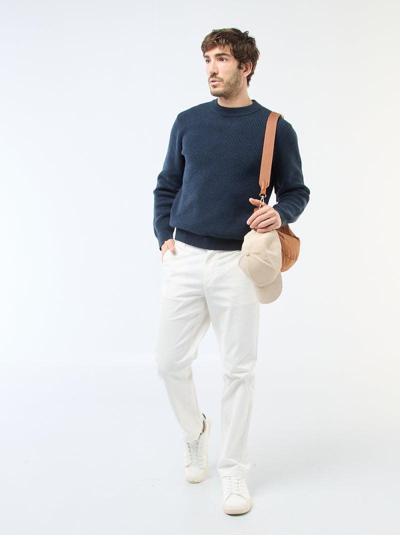 Einfarbiger warmer Pullover Marineblau - Kiabi