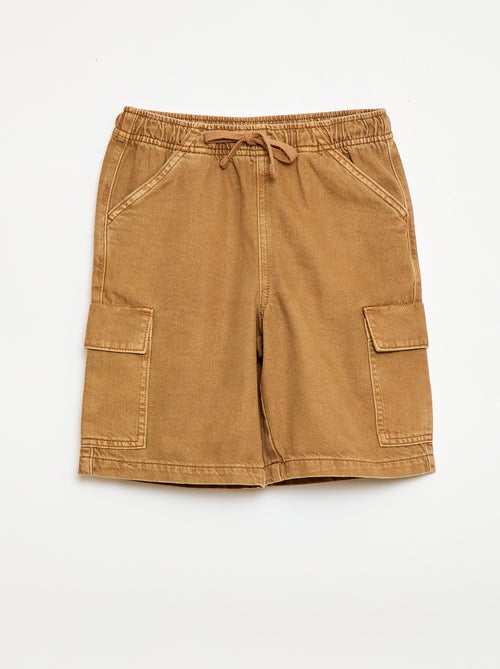 Einfarbiges Baumwoll-Short mit Kordelzug - Kiabi