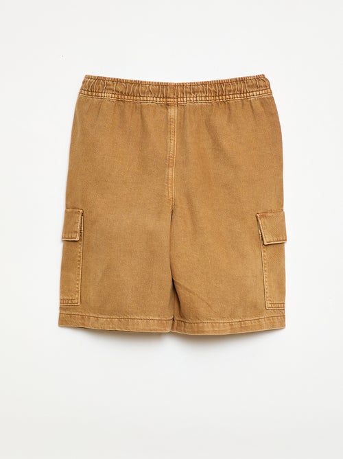 Einfarbiges Baumwoll-Short mit Kordelzug - Kiabi