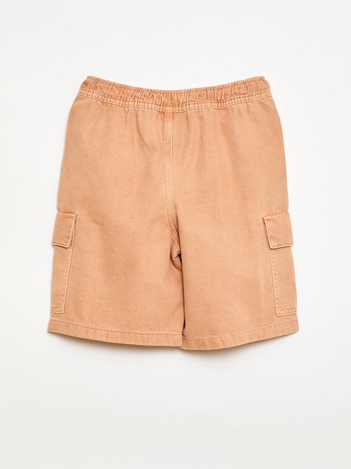Einfarbiges Baumwoll-Short mit Kordelzug - Kiabi