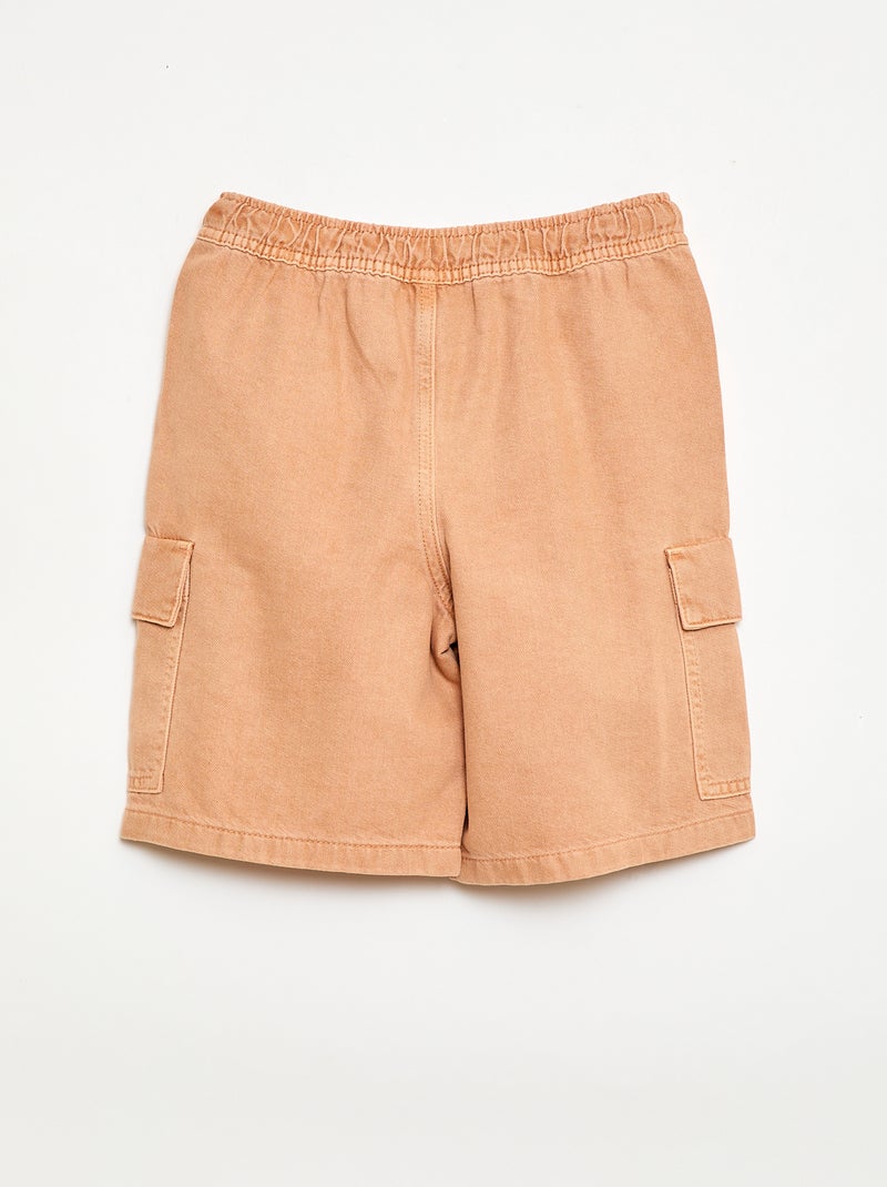 Einfarbiges Baumwoll-Short mit Kordelzug Orange - Kiabi