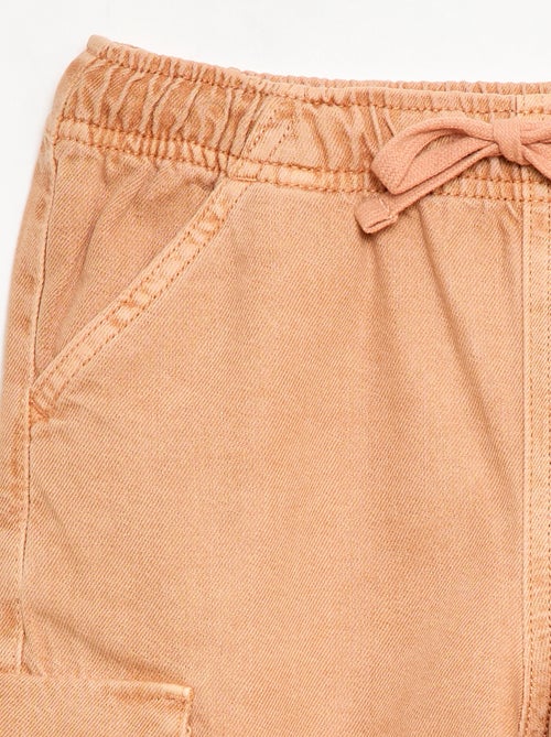 Einfarbiges Baumwoll-Short mit Kordelzug - Kiabi