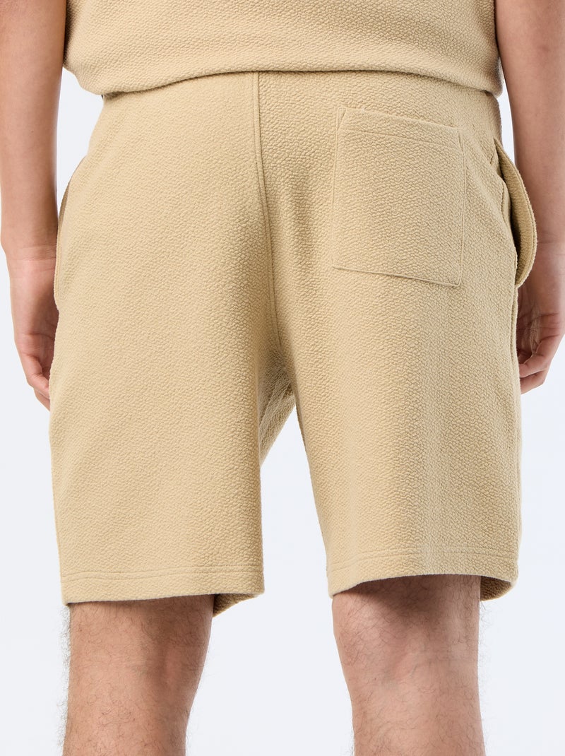 Einfarbiges Bermuda aus schwerem Strick Beige - Kiabi