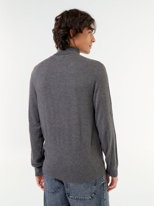 Einfarbiges Feinstrick-Rollkragenshirt - Kiabi
