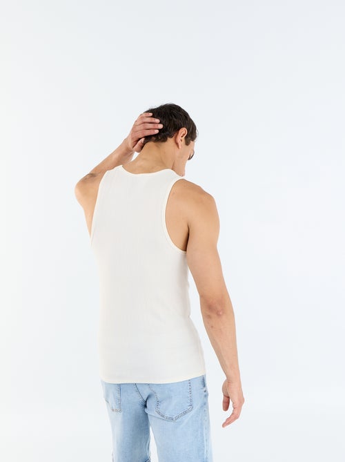 Einfarbiges, geripptes Tanktop - Kiabi